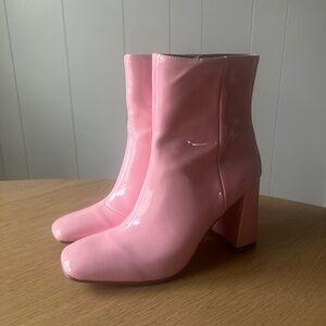 Steve Madden Pink Patent Taryn Booties